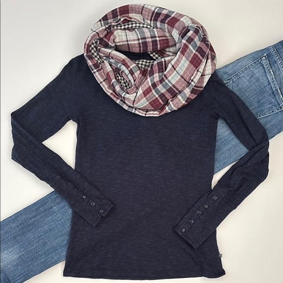 Ann Taylor Loft Reversible Plaid Infinity Scarf - Picture 6 of 6